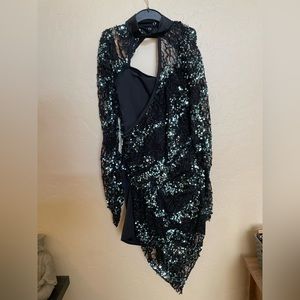 black/blue one piece solo costume